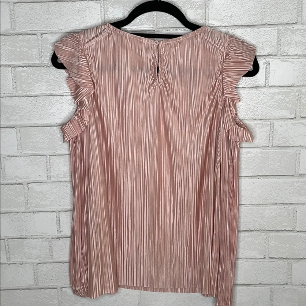 BB Dakota Cold Shoulder Pink Ruffle Blouse - Picture 10 of 14